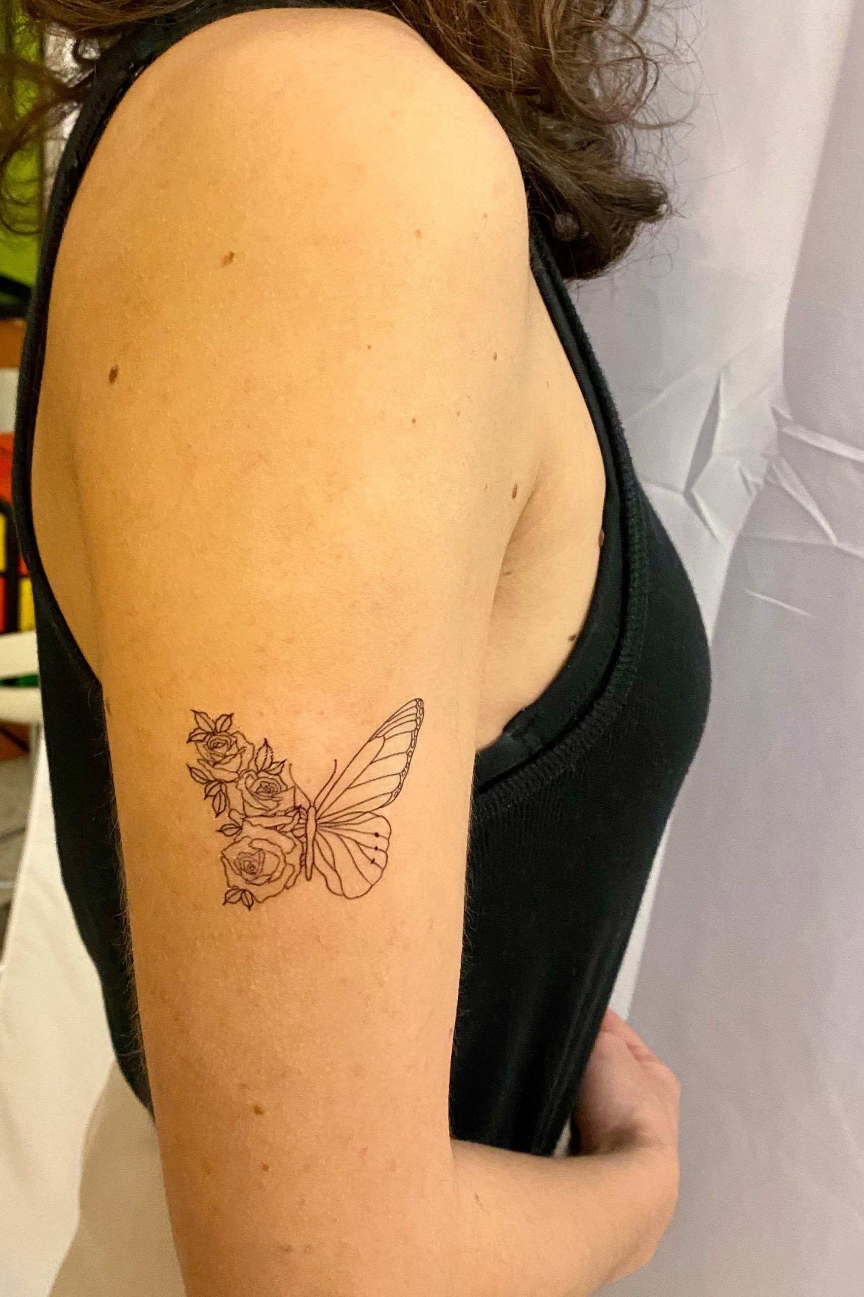 Blume Schmetterling Temporäres Tattoo | 2Er Set von TemporaryTattooInc