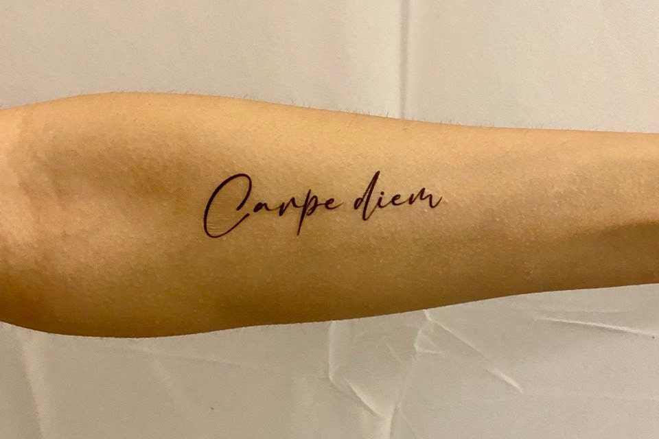 Carpe Diem Temporäres Tattoo | 2Er Set/Zitat Schriftzug Fake von TemporaryTattooInc