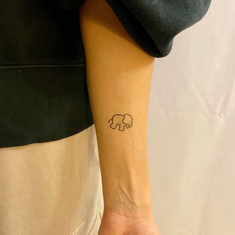 Elefant Temporäres Tattoo | 3Er Set/Kleiner Fake Tier von TemporaryTattooInc