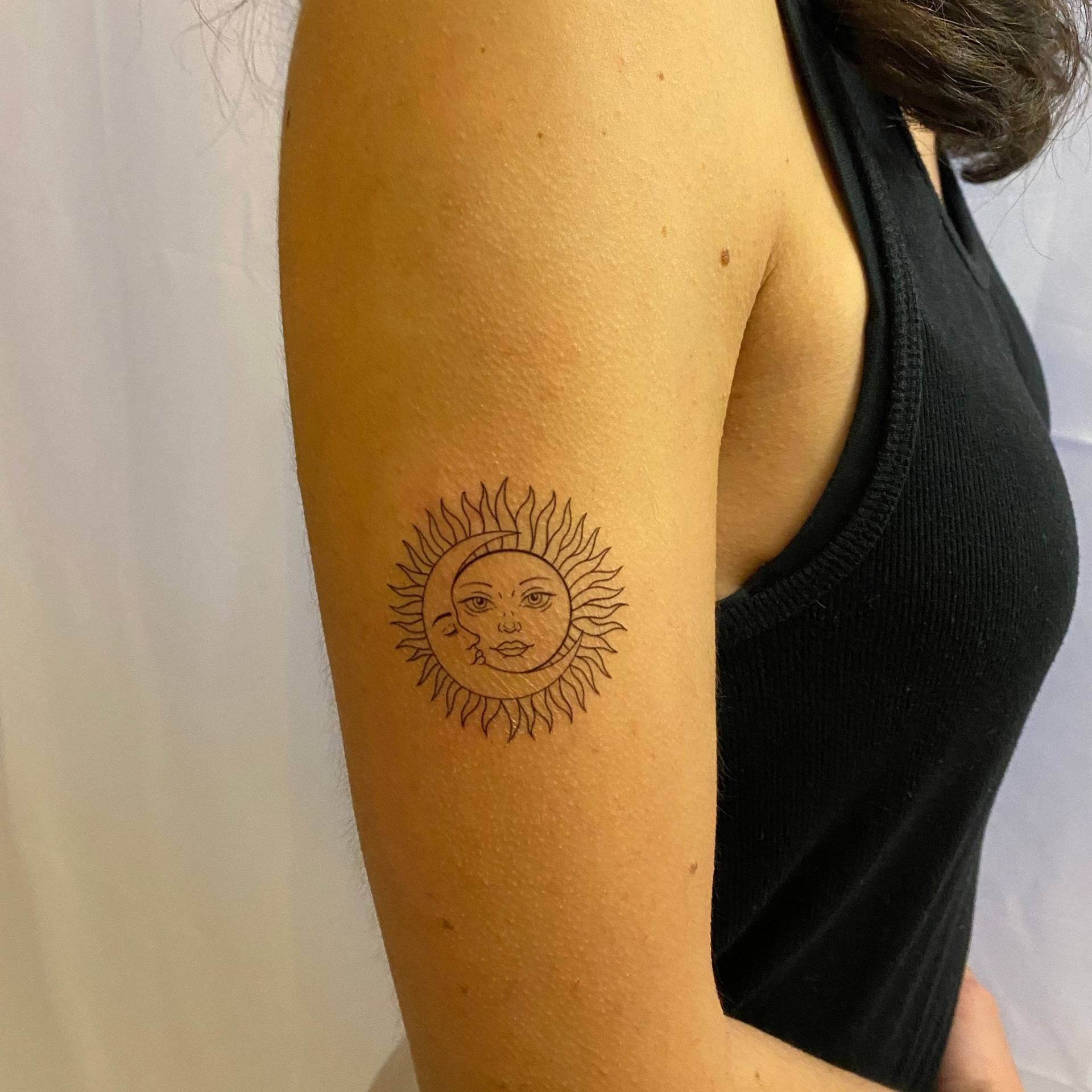 Mond Und Sonne Temporäres Tattoo | 2Er Set/Temp Fake von TemporaryTattooInc