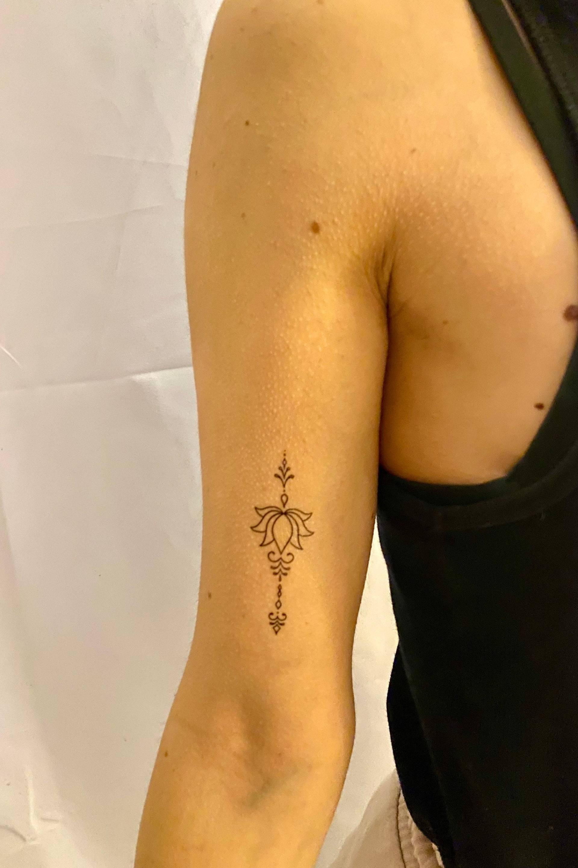 Unalome Lotus Temporäres Tattoo | 2Er Set/Boho Fake von TemporaryTattooInc