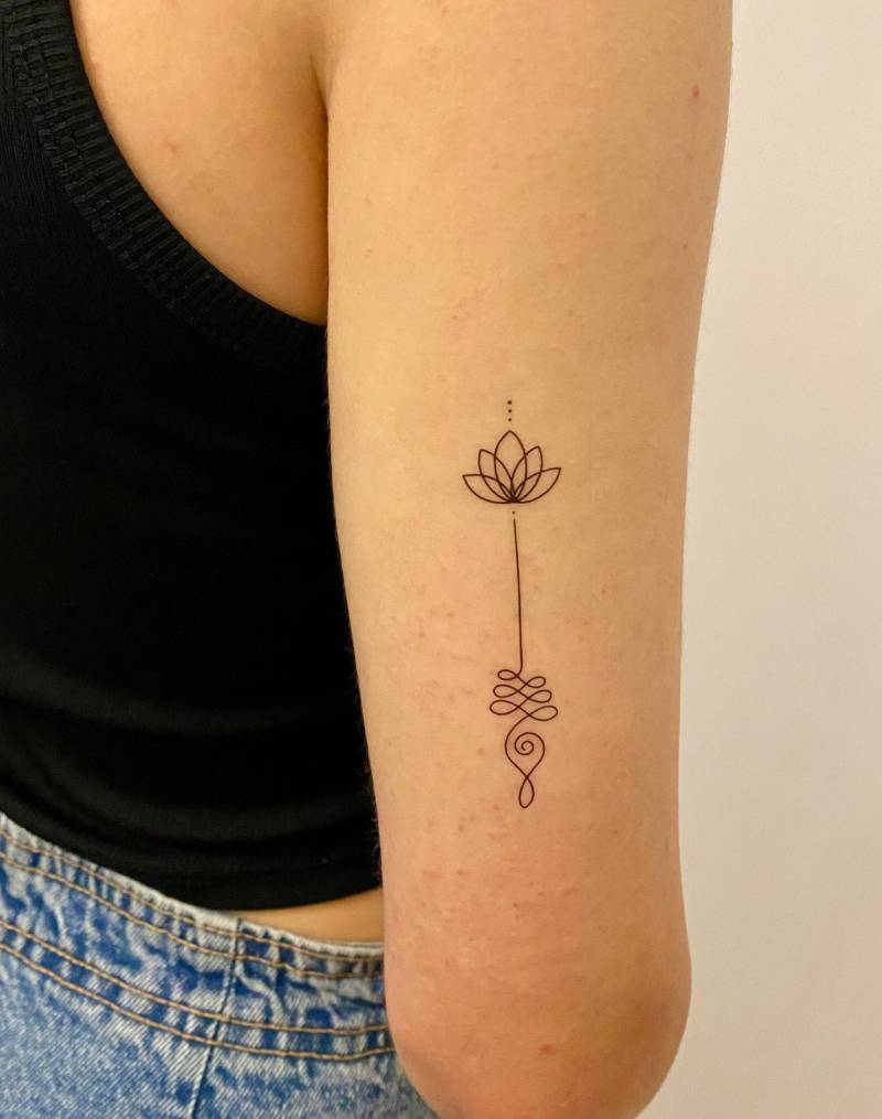 Unalome Lotus Temporäres Tattoo | 2Er Set/Boho von TemporaryTattooInc