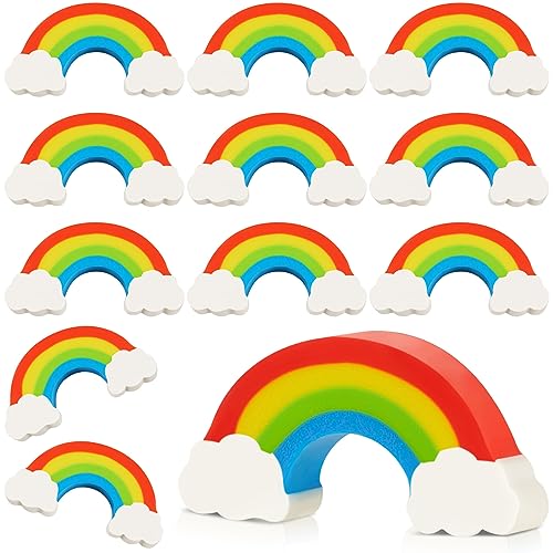 Tenare 36 Stück Regenbogen Radiergummis Radiergummi mit Motiv Bunte Radierer Kawaii Radiergummis Geburtstag Mitgebsel für Schulanfang Geschenk für Grundschule Mitgebsel Grundschule von Tenare