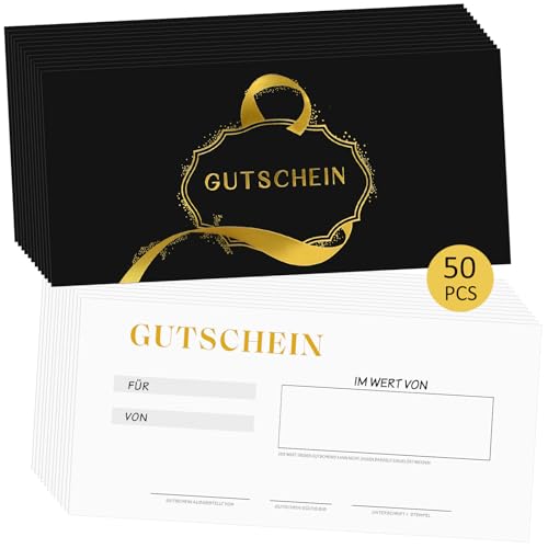 Tenare 50 Blatt Blanko Gutscheine zum Selber Ausfüllen Gutschein Vorlagen Gutscheinkarten Geschenkgutscheine zum Ausfüllen für Nagelstudio Friseur Massage Kosmetik Fußpflege Beauty von Tenare