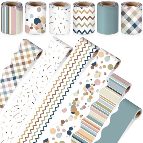 Tenceur Bunte Pinnwand-Bordüren für Klassenzimmer, Dekoration, 6 Rollen, gewellte Pinnwand, Bordüre, Klassenzimmer, Bordüren-Set für Schulanfang, Büro, Zuhause, Kreidetafel-Dekorationen (Boho-Klassik) Tenceur Bunte Pinnwand-Bordüren für Klassenzimmer, Dekoration, 6 Rollen, gewellte Pinnwand, Bordüre, Klassenzimmer, Bordüren-Set für Schulanfang, Büro, Zuhause, Kreidetafel-Dekorationen (Boho-Klassik) von Tenceur