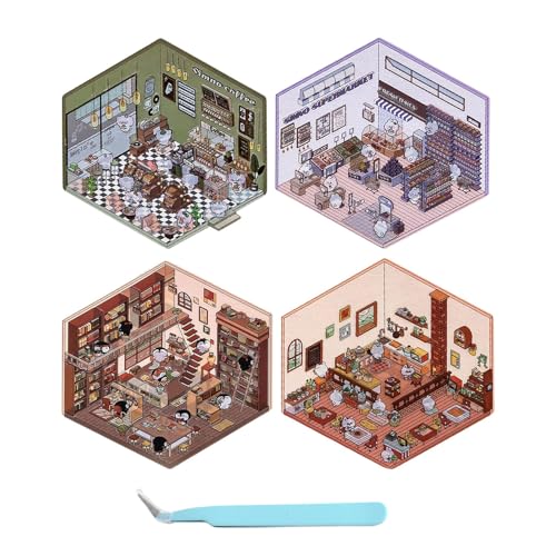 Tencipeda 3D Stickers, Scene Sticker, DIY 3D House Stickers, Stickers for Kids (1 Set) von Tencipeda