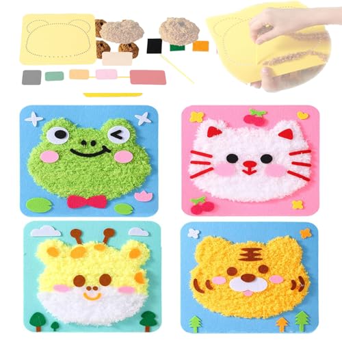 Tencipeda DIY Embroidery Doll Set, DIY Cartoon Animal Sewing Craft Kit, Embroidery Animal Craft Kit (C) von Tencipeda