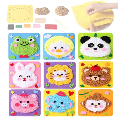 Tencipeda DIY Embroidery Doll Set, DIY Cartoon Animal Sewing Craft Kit, Embroidery Animal Craft Kit (D) von Tencipeda