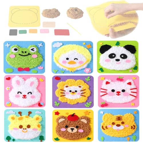 Tencipeda DIY Embroidery Doll Set, DIY Cartoon Animal Sewing Craft Kit, Embroidery Animal Craft Kit (E) von Tencipeda