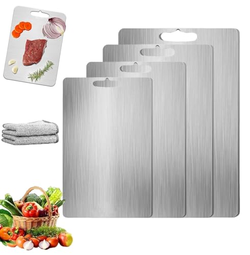 Yamato Cutting Board - 100% Pure Titanium Cutting Boards For Kitchen, Cutting Edge Hygiene & Durability, Cutting Board Titanium for Kitchen (2mm* 46 * 30 cm) von Tencipeda