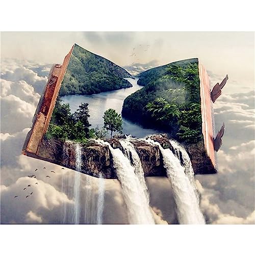 5D DIY Diamond Painting Bilder Full Drill,Wasserfall-Szenerie Diamant Malen nach Zahlen Set für Erwachsene Kinder Strasssteine Kristallartiges Kreuzstichset für Home Wall Décor Square Drill,80x100cm von TengYuer