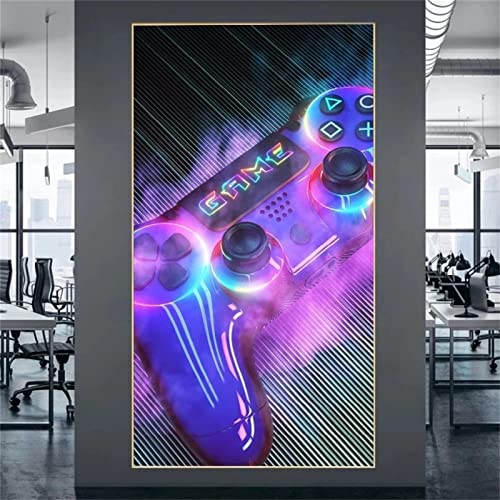 DIY Diamand Painting Bunte Gaming-Griff,40x80cm Diamond Painting Set,Erwachsene Voller Runder Bohrer 5D Crystal Strass Stickerei Kreuzstich Diamant Malerei für Wohnzimmer Schlafzimmer Wand Dekoration von TengYuer