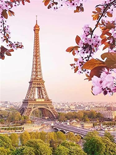 Eiffelturm Paris DIY Diamond Painting, 5D Diamant Paint Kits Kristallartiges Kreuzstichset Full Diamant Malen nach Zahlen für Erwachsene Kinder für Schlafzimmer Wand Dekoration Round Drill,30x40cm von TengYuer