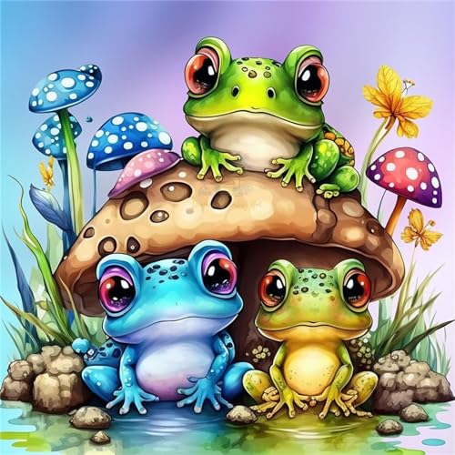 TengYuer Diamond Painting Set for Adults DIY 5D Diamond Painting Frosch Crystal Rhinestone Embroidery Painting Painting by Numbers Diamond Beginners Home Wall Decor 30x30cm von TengYuer