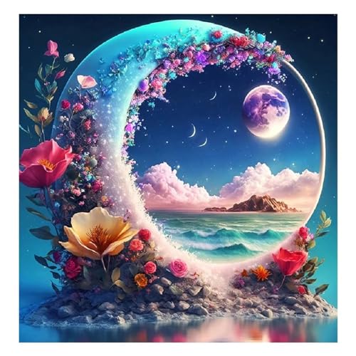 TengYuer Diamond Painting Set for Adults DIY 5D Diamond Painting Mondrose Crystal Rhinestone Embroidery Painting Painting by Numbers Diamond Beginners Home Wall Decor 80x80cm von TengYuer