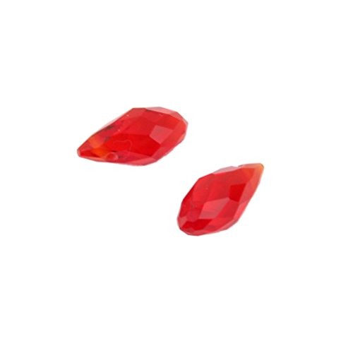 Tenlacum Glaskristall-Anhänger in Tropfenform, für Schmuckherstellung, 12 x 6 mm, Rot, 10 Stück von Tenlacum