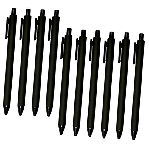Tenlacum Kaco Gel-Kugelschreiber, nachfüllbar, 0,5 mm haltbare Linien, konsistente Streifen in Zeichnung, Schwarz, 10 Stück von Tenlacum