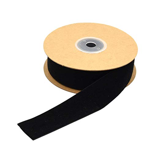 Tenlacum Samtband, 2,5 cm breit, einseitig, weich, für handgemachte Hochzeiten, Partys, Weihnachtsdekorationen, Mode-Accessoires, Schmuckherstellung (schwarz) von Tenlacum