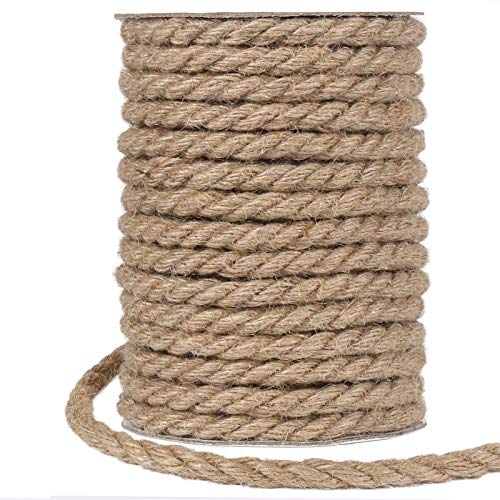 Tenn Well 10mm Juteseil, 15M Dickes Jute-Schnur Garten Kordel für DIY Katzenkratzbaum, Dekoration Gartenarbeit, Bündeln und Basteln (Braun) von Tenn Well