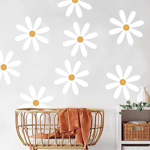 Tenorbass 10 Stück Gänseblümchen Wandabziehbild Blume Wandaufkleber Kinderzimmer Wanddekor, Florale Abziehbilder Abziehen und Aufkleben Ästhetische Blumen Wanddekor von Tenorbass