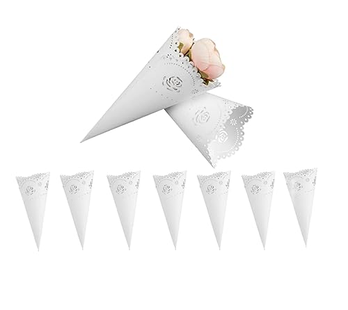 50stk Kegel für Hochzeit Konfetti Reis Liebesstil Geburtstag Papier Kegel Taufe Konfetti Konus Tüten Deko von Teogneot