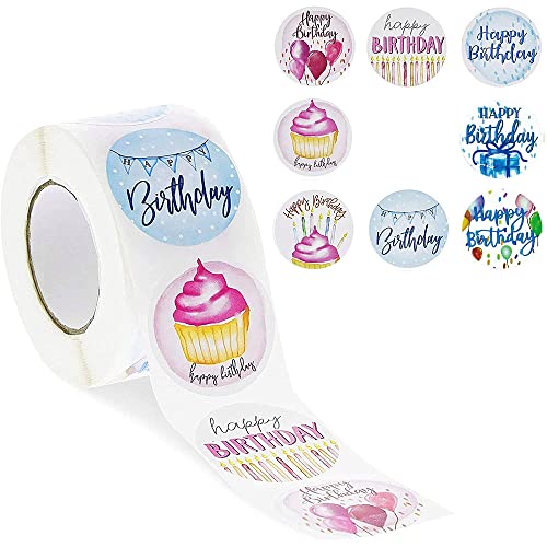 Teogneot Aufkleber Happy Birthday Etiketten Alles Gute zum Geburtstag Aufkleber Sticker aus Papier in Rund von Teogneot