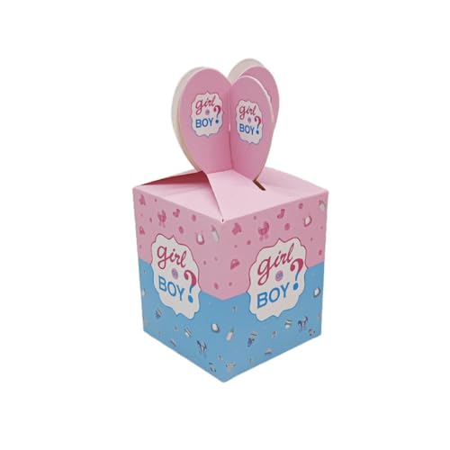 Teogneot 50 Pieces Paper Bag Candy Boxes, Paper Candy Boxes, Kraft Paper Candy Boxes, Party Bags Paper Boxes（Gender Reveal） von Teogneot