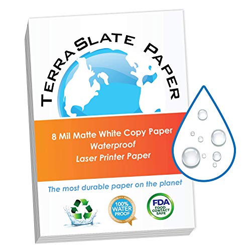 TerraSlate Paper 1 25 Blatt Packung 7 Mil Wasserdichte Laser-Drucker/Kopie - Brief Größe 8,5 "X 11" von TerraSlate Paper