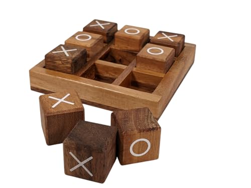 Holzknoten und Kreuze - Handgefertigtes Tic Tac Toe Set XO von Terrapin Trading