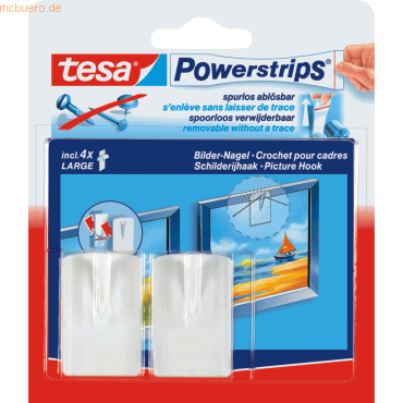 12 x Tesa Powerstrips Bilder-Nagel weiß VE=2 Stück von Tesa