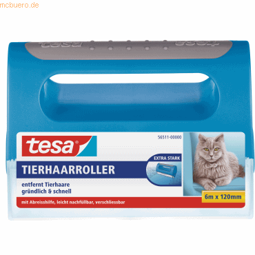 3 x Tesa Tierhaarroller Kunststoff blau von Tesa