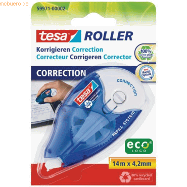 5 x Tesa Korrekturtroller ecoLogo 4,2mmx14m (Blister) von Tesa