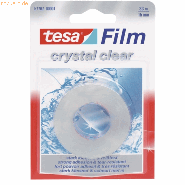 6 x Tesa Klebefilm Kristall-Klar PP 33mx15mm Blister von Tesa