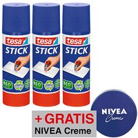 AKTION: 3 tesa STICK Klebestifte 40,0 g + GRATIS NIVEA Creme, 30 ml von Tesa