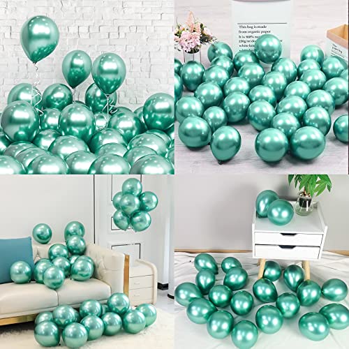 Luftballons Grün Metallic Helium Ballons 50 Stück 5 Zoll Grüne Luftballon Latexballons Helium Balloons für Taufe Kinder Dschungel Party Hochzeit Geburtstags Grün Partydeko von Teselife