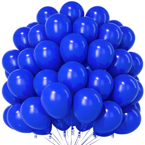 Teselife Blaue Luftballons, 100 Stück 12 Zoll Mattblaue Luftballons, Blaue Latex Party Luftballons Für Jungen Männer Geburtstag Jahrestag Hochzeit Verlobung Babyparty Taufe Raum Party Dekorationen von Teselife