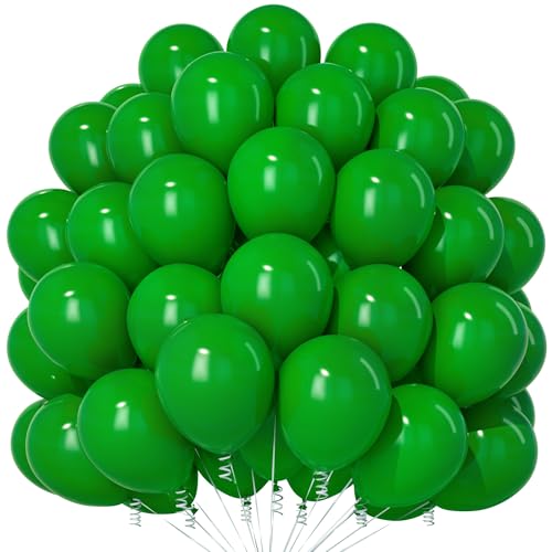 Teselife Dunkel Grüne Luftballons, 100 Stück 12 Zoll Matt Dunkelgrüne Luftballons, Dunkelgrüne Party Ballons Für Männer Frauen Geburtstag Babyparty Jahrestag Abschlussfeier Weihnachten Wild One Deko von Teselife