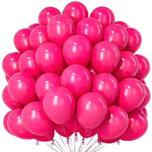 Teselife Dunkel Pink Luftballons, 100 Stück 12 Zoll Matt Pinkfarbene Luftballons, Pinkfarbene Latex Party Ballons Für Frauen Mädchen Geburtstag Jahrestag Hochzeit Verlobung Babyparty Party Dekoration von Teselife