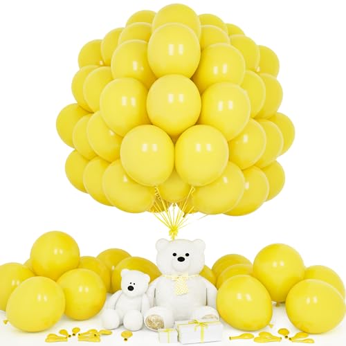 Teselife Luftballons Gelb, 50 Stück 12 Zoll Matt Gelbe Latex Ballons Girlande Männer Frauen Mädchen Jungen Geburtstag Hochzeit Jahrestag Verlobung Valentinstag Baby Shower Brautparty Karneval von Teselife