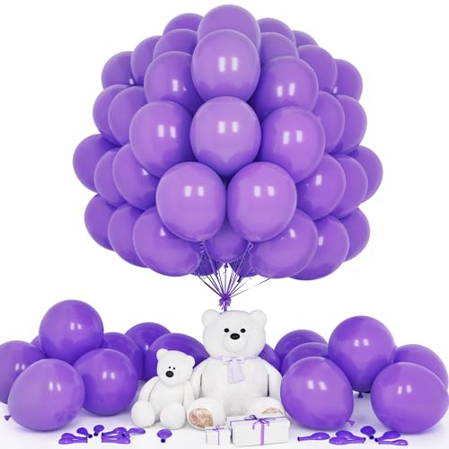 Teselife Luftballons Lila, 50 Stück 12 Zoll Matt Violett Ballons Girlande Männer Frauen Geburtstag Hochzeit Jahrestag Verlobung Valentinstag Baby Shower Jubiläum Bachelor Braut Halloween Party von Teselife