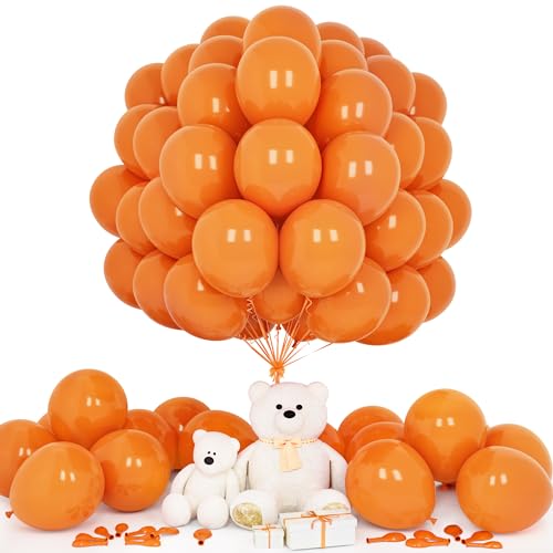 Teselife Luftballons Orange, 50 Stück 12 Zoll Matt Orange Ballons Girlande Männer Frauen Kinder Geburtstag Hochzeit Jahrestag Verlobung Valentinstag Baby Shower Jubiläum Bachelor Halloween Party Deko von Teselife