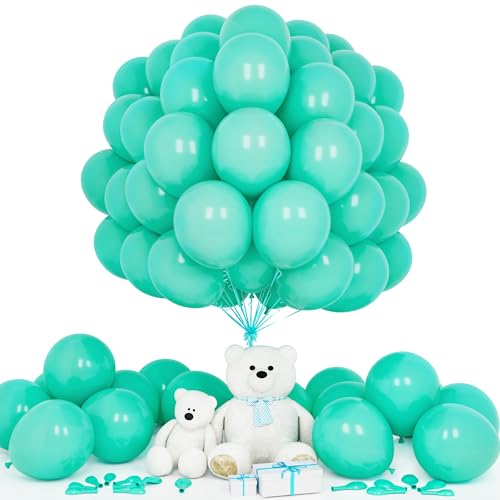 Teselife Luftballons Teal Blau, 50 Stück 12 Zoll Matt Blaugrün Turquoise Türkis Latex Ballons Girlande Frauen Mädchen Geburtstag Hochzeit Jahrestag Verlobung Valentinstag Baby Shower Brautparty Dekor von Teselife