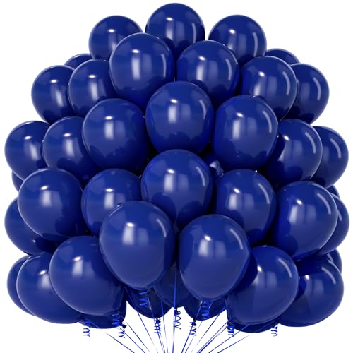 Teselife Marine blaue Luftballons, 100 Stück 12 Zoll matte marineblaue Luftballons, blaue Latex Party ballon für Männer Jungen Geburtstag Union Jack Jahrestag Hochzeit Verlobung Abschlussfeier Deko von Teselife