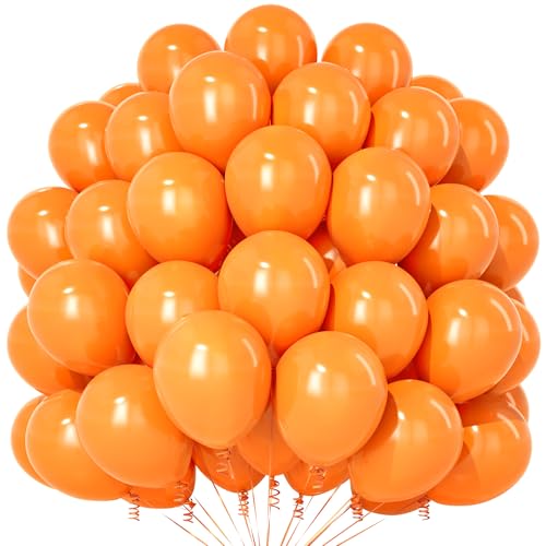 Teselife Orange Luftballons, 100 Stück 12 Zoll Matt Orange Luftballons, Orange Party Ballons Für Frauen Mädchen Geburtstag Jahrestag Hochzeit Verlobung Babyparty Halloween Abschlussfeier Party Deko von Teselife