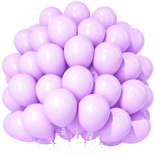 Teselife Pastell Lila Luftballons, 100 Stück 12 Zoll Macaron Lila Luftballons, Latex Lila Partyballons Für Mädchen Frauen Geburtstag Jahrestag Hochzeit Verlobung Babyparty Brautparty Dekorationen von Teselife