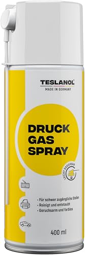 TESLANOL 26003 Druckluftspray zum Reinigen & Entstauben von PC Tastatur Computer / Druckluftreiniger Anti-Staub Spray / Druckluft Spraydose / 400 ml von TESLANOL