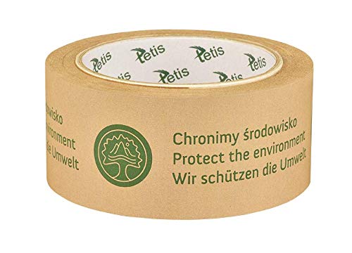 Tetis 6 Rollen Braun Papier-Klebeband Eco Kraft Papier-Packband braun 50m x 48mm 89 my einseitig klebendes Papierklebeband beschreibbar Paketband umweltschonend zum Verschließen von Kartons Paketen von Tetis