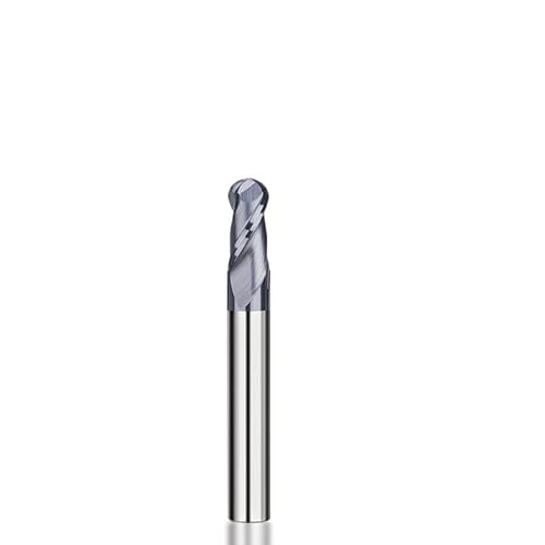 1pc 2 Flute Ball Nose Schaftfräser schwarz beschichtet Wolframcarbid Schaftfräser HRC 55 CNC Fräser 35 Grad Spiralfräser(R0.5xD4x50L) von Teweakt