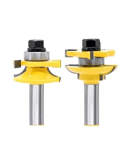 2 Stück 1/2 Zoll 12 mm Schaftschiene & amp; Stile Router Bit Viertelrundes Türmesser Holzbearbeitungsschneider Zapfenschneider for Holzbearbeitungswerkzeuge(12.7mm shank) von Teweakt