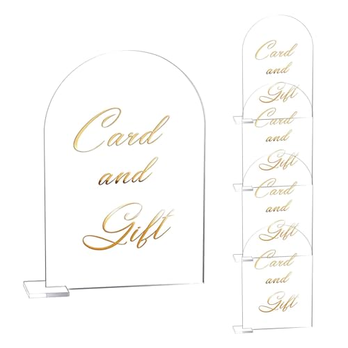 Acrylschilder für Hochzeit, Gästebuchschild - 5 Stück Bogen Hochzeitsempfang Dekoschild - Gästebuchschild, leere Tischnummern mit Ständer für Zeremonienempfang von Tewzafiya